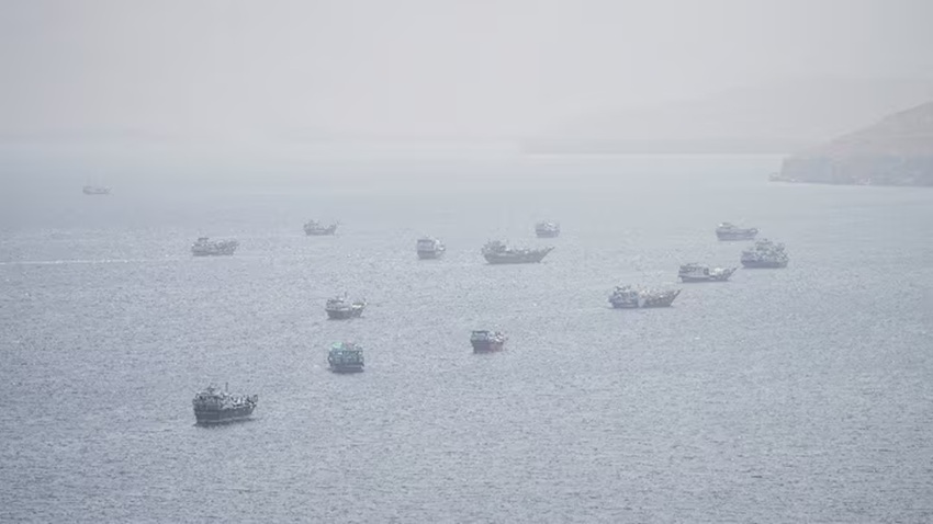 Vessels near the Strait of Hormuz, as seen from Musandam, Oman, September 2, 2026. REUTERS