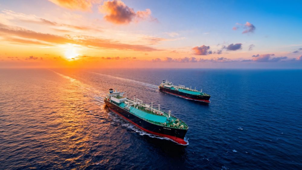 Group photo featuring representatives from MISC Group, ExxonMobil, SeaRiver Maritime, Hanwha Ocean and Lloyd’s Register, together with the Lady Sponsor Mrs. Hanh Nguyen, following the naming of LNG carriers Seri Dian and Seri Dayang