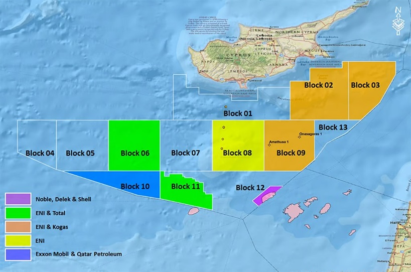 Aphrodite gas field offshore CyprusNew Med Energy