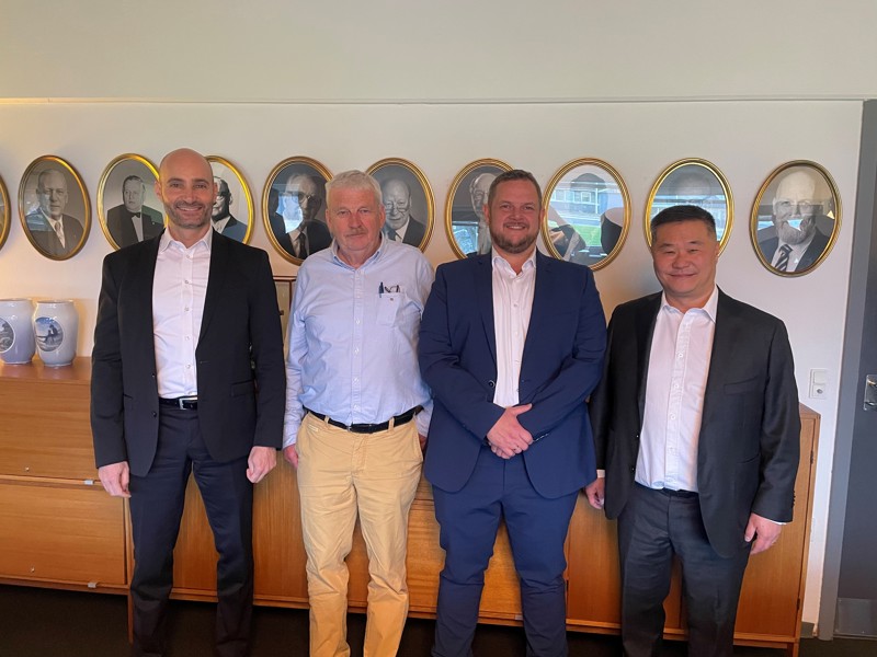 From left:  Rasmus Folsø, Senior Vice President, New Green Solutions, DESMI Allan Bech, General Manager, Nordan Marine Kent Mahon Krogh, CEO, Nordan Marine Humphrey Lau, Group CEO DESMI