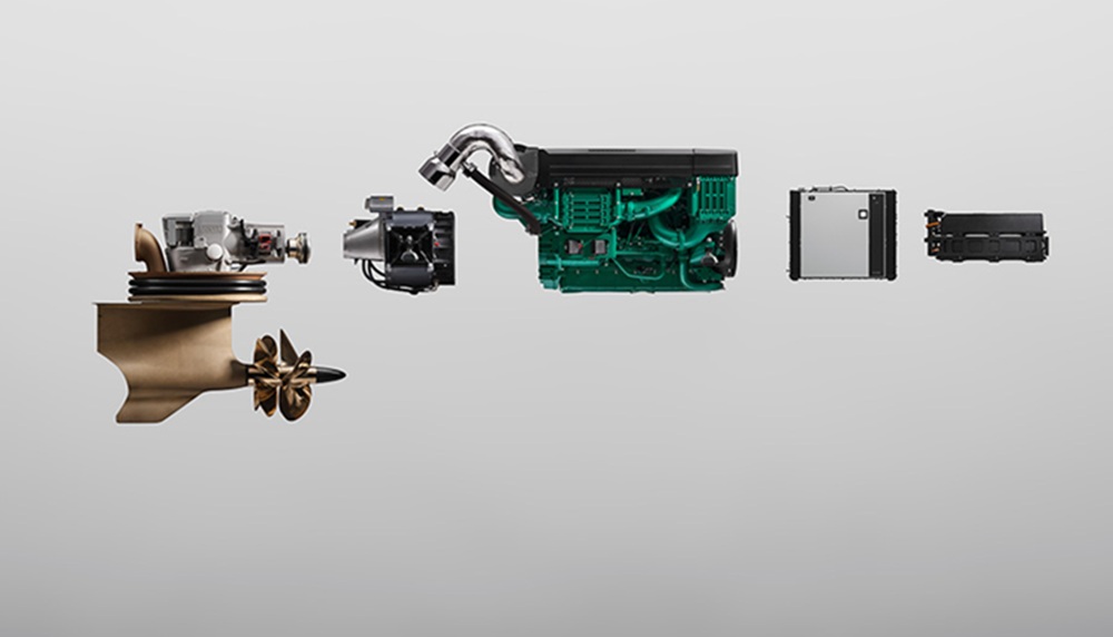 The new Volvo Penta IPS Hybrid propulsion system for marine commercial applications.