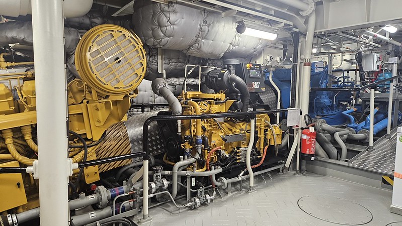 Photo of engines and onboard fuel system used during testing on the tug at Voyage Marine testing facility