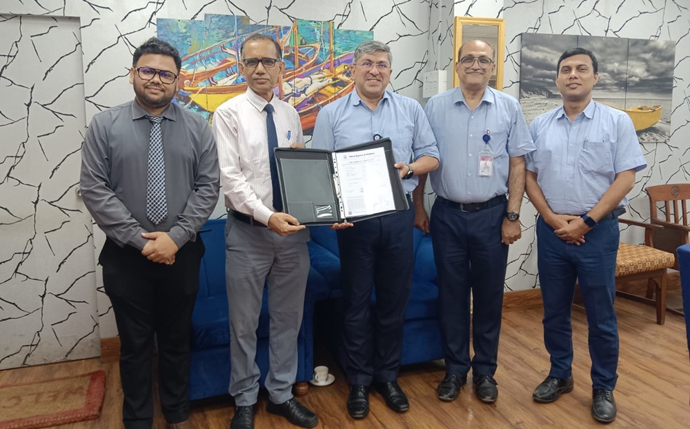 Pictured: Type Approval Certificate being presented to Garden Reach Shipbuilders & Engineers Limited (GRSE) 