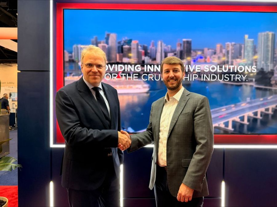 Photo Caption (L to R): Dr. Sascha Gill, CEO of UNITED WATERWAYS, and Joshua Divin, ABS Senior Vice President, Marine Business Development