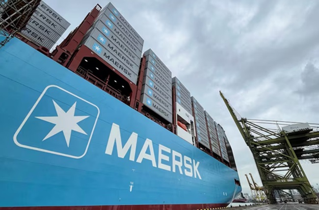 A Maersk container vessel in Singapore, in a Reuters archive photo