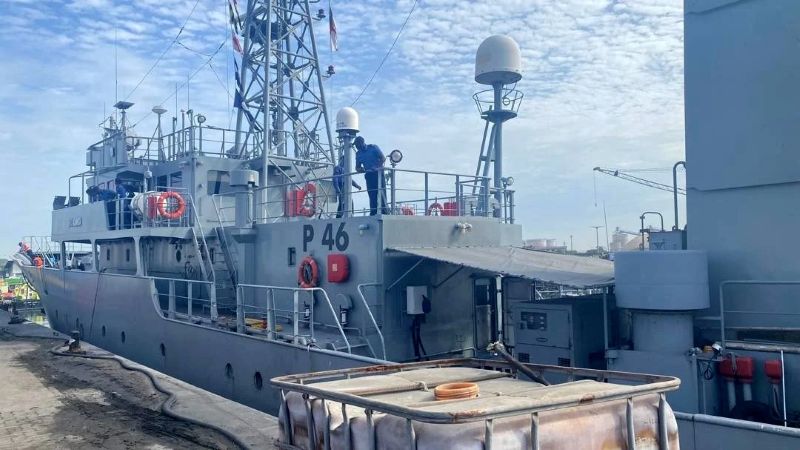 A Ghana Navy vessel recovered the seven stowaways from the Belgian-flagged tanker off the coast