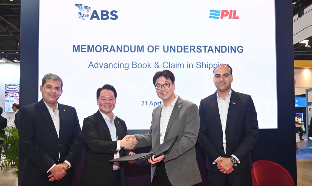 (L to R): Arnab Ghosh, ABS Vice President, Pacific Regional Business Development; Michael Ma, ABS Senior Manager, Global Sustainability; Jerid Soo, PIL Assistant General Manager, Global Sustainability and ESG; and Abhishek Chawla, PIL Chief Marine Officer at the 2026 Singapore Maritime Week conference