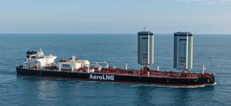 Union Maritime MT SPA a LNG dual-fuel LR2 tanker, fitted with two BAR Technologies 37.5m WindWings®