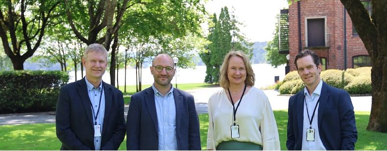 Frank Børre Pedersen, Professor Ibrahim Habli (UoY), Christian Agrell, and Astrid Rusås Kristoffersen