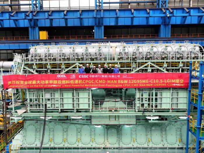 Picture from the Factory Acceptance Test of the new ME-LGIM at CSSC-MES Diesel Co., Ltd. (CMD) in China