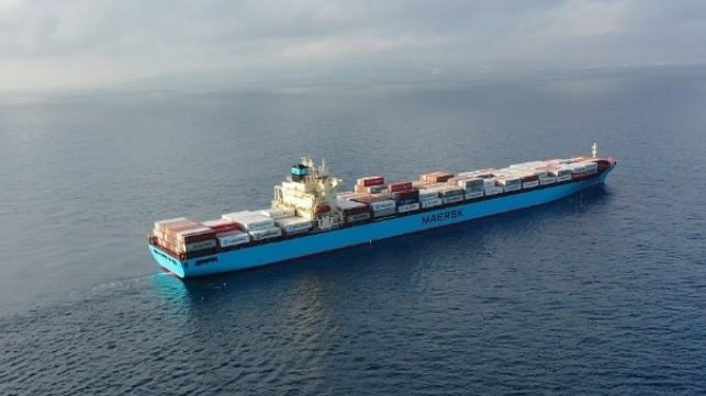 Maersk containership and a car carrier collided in the busy Danish Straits